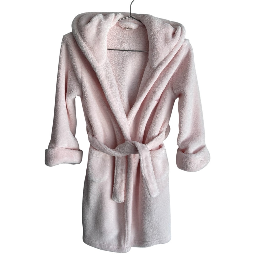 Baby Gap Fleece Robe Housecoat Girls Size 3 Years Light Pink Soft Fuzzy EUC